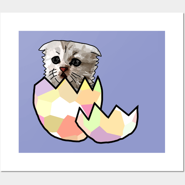 Cat Lawyer Hatching from Animals Easter Egg Wall Art by ellenhenryart